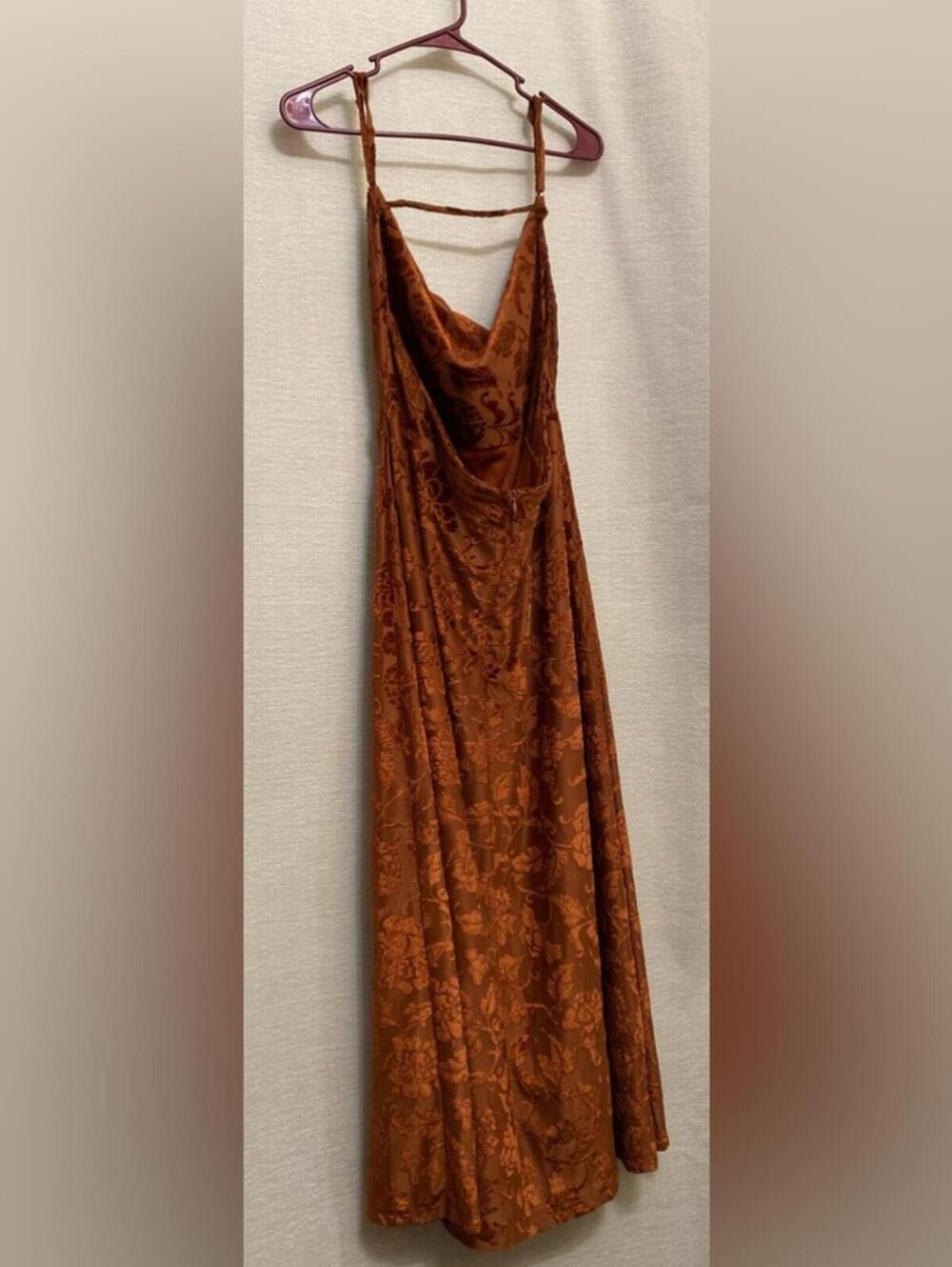 Dress Forum Backless Burnt Orange Floral Dress - Picture 4 of 4